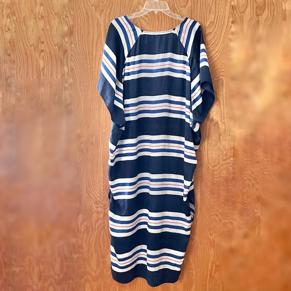 Calypso St. Barth puckered silk maxi caftan coverup, one size - Picture 3 of 10